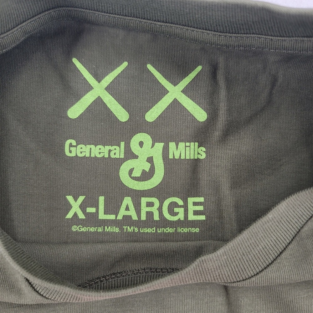 General Mills Fruite Brute KAWS Graphic T Shirt Olive Green XL Monster Cereal - Picture 4 of 4